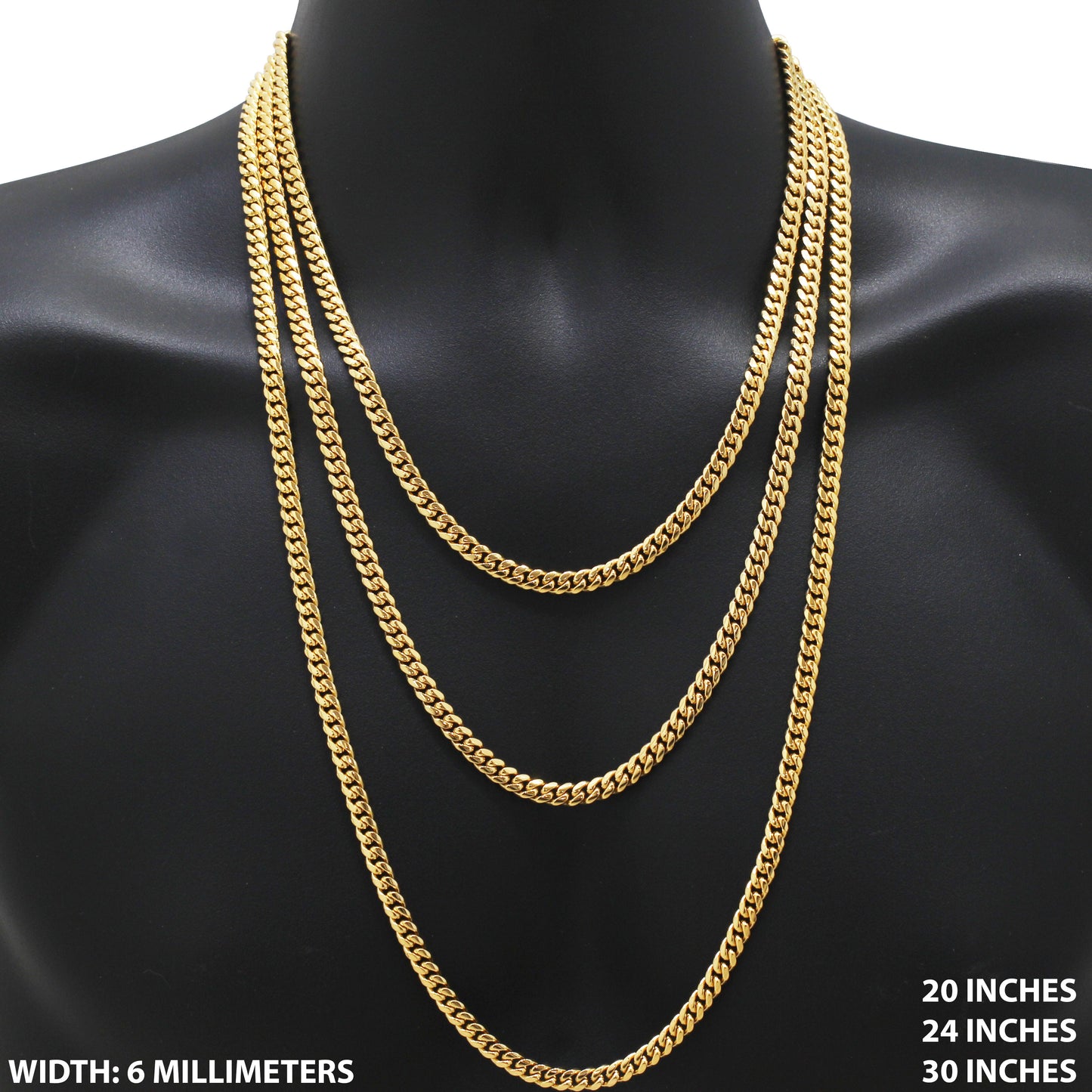 6mm Miami Cuban Link Chain 24"
