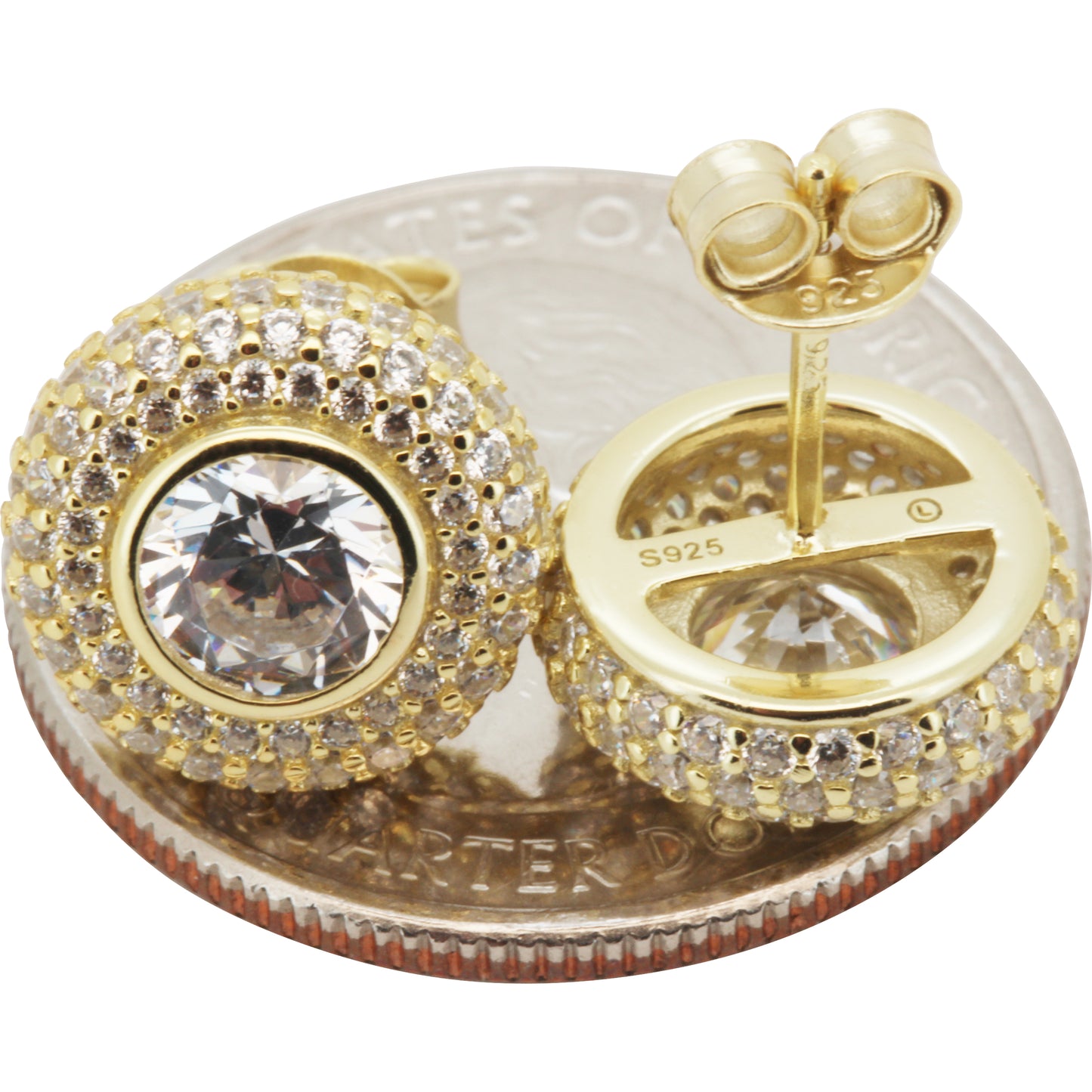 12mm Bezel Halo Studs