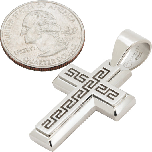 Greek Key Cross Pendant