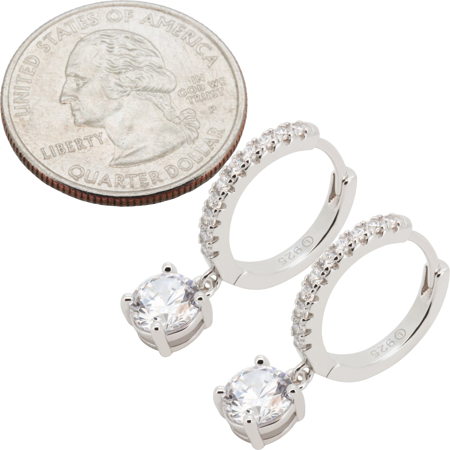 Solitaire Drop Pavé Hoops