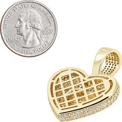 Layered Puffed Heart Pendant S