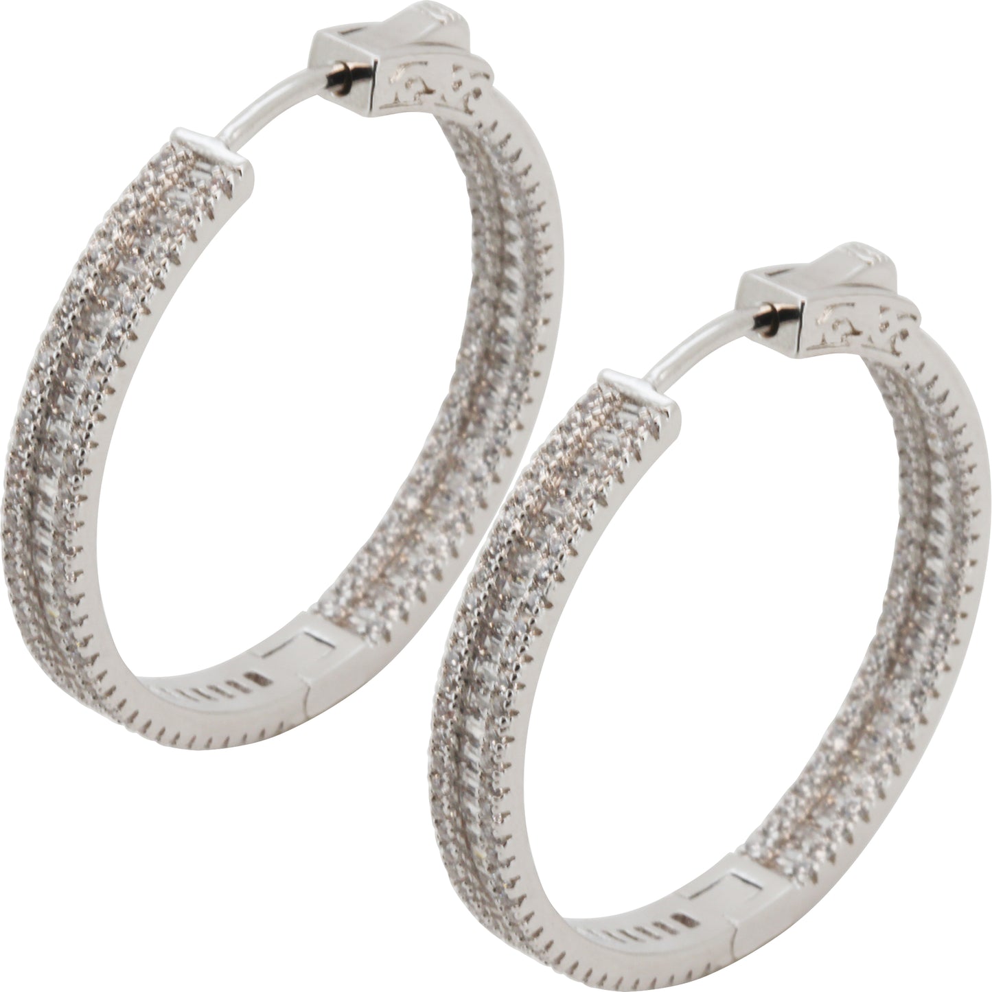 4x30mm Pavé Baguette Hoops