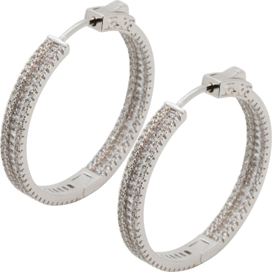 4x30mm Pavé Baguette Hoops