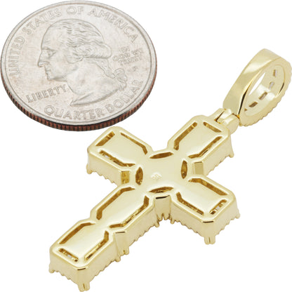 Baguette Segment Cross Pendant