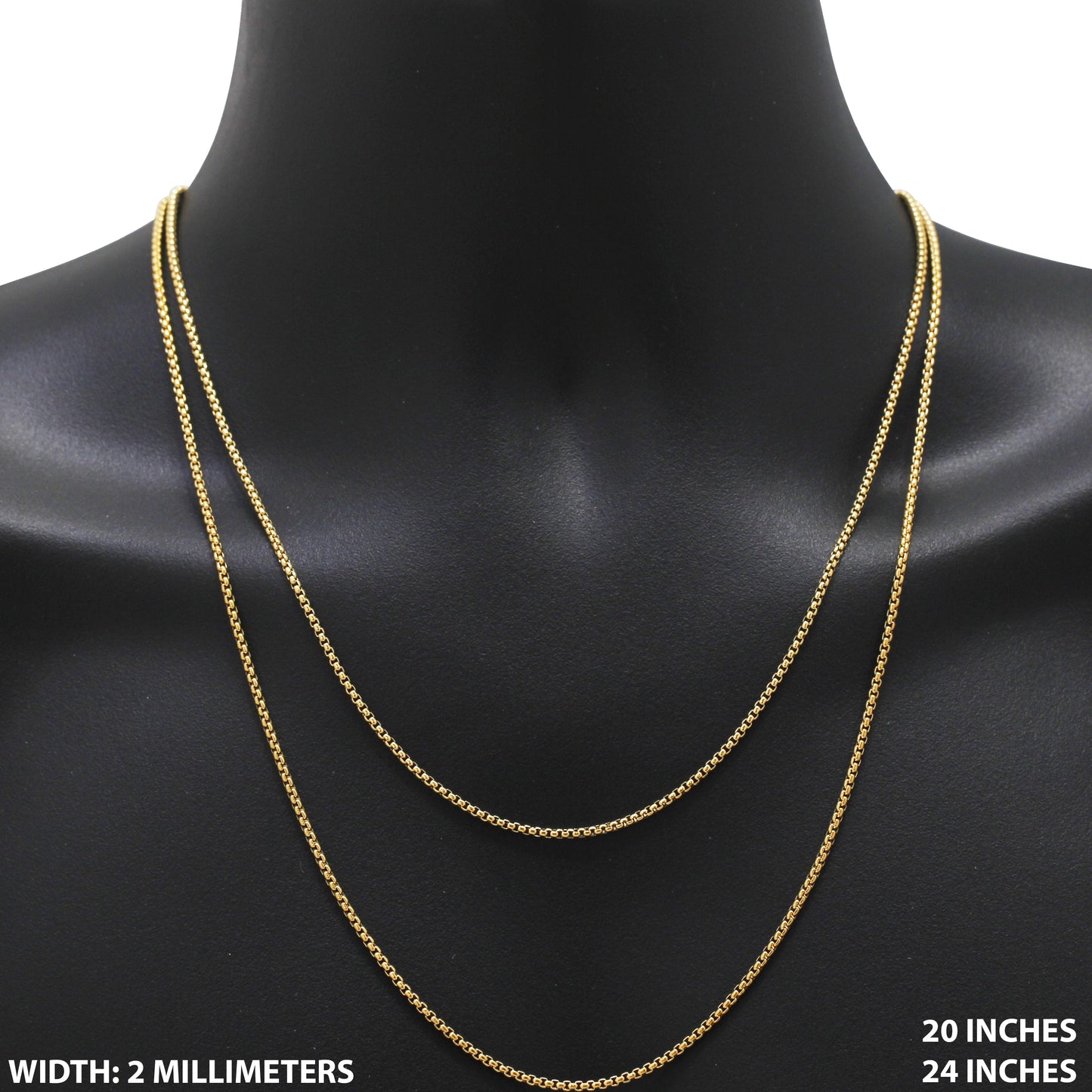 2mm Box Chain 24"
