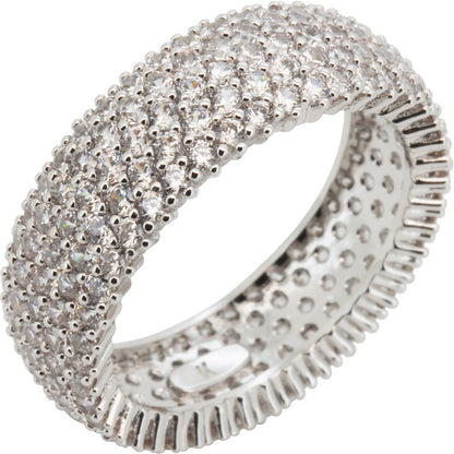 8mm Five-Row Pavé Eternity Band Ring Size 6