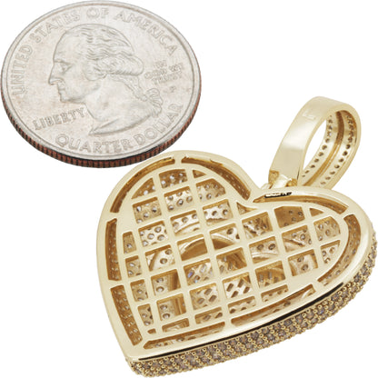 Layered Baguette Heart Pendant