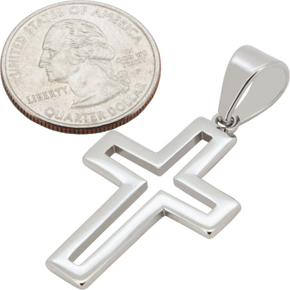 Hollowed Outlined Cross Pendant