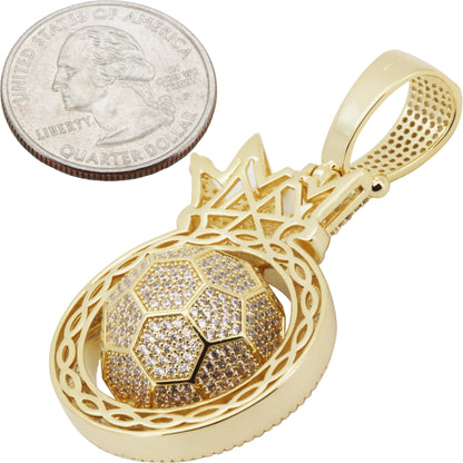 Spinning Soccer Ball Crown Pendant