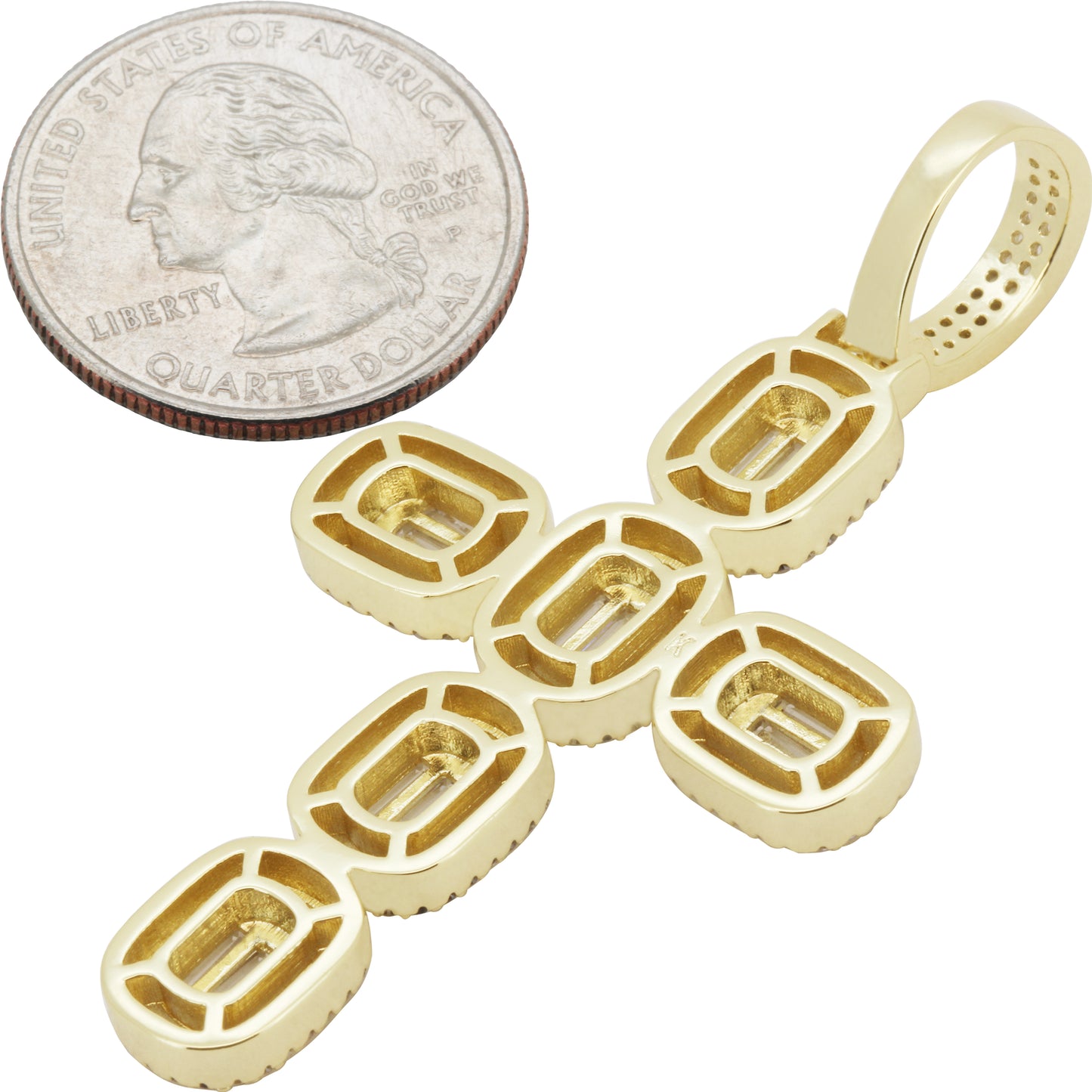 Baguette Segment Cross Pendant