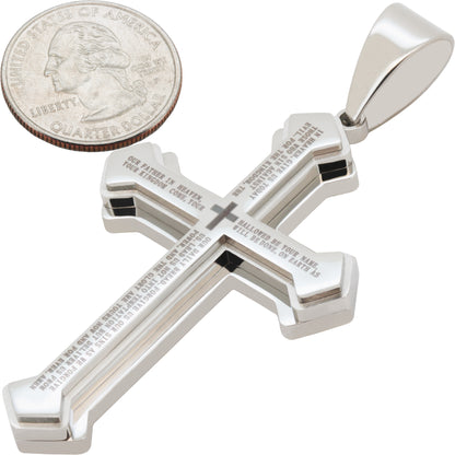 Lords Prayer Cross Pendant