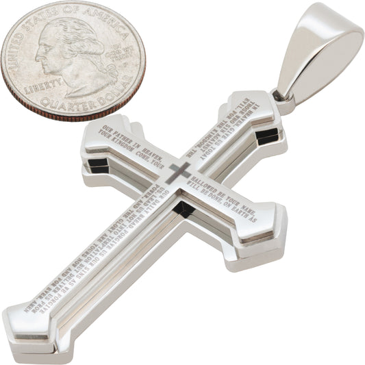 Lords Prayer Cross Pendant