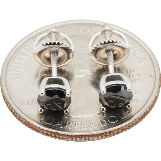 5mm 1ctw Moissanite Onyx Solitaire Studs