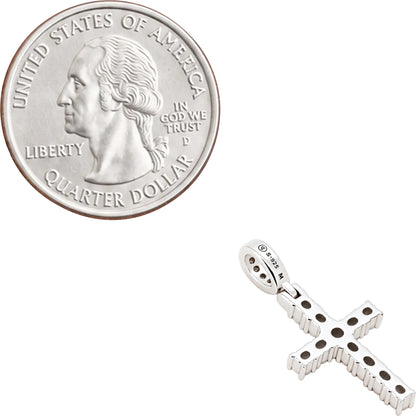 Moissanite 2mm Tennis Cross Pendant