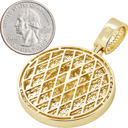 Lion Head Baguette Circle Pendant