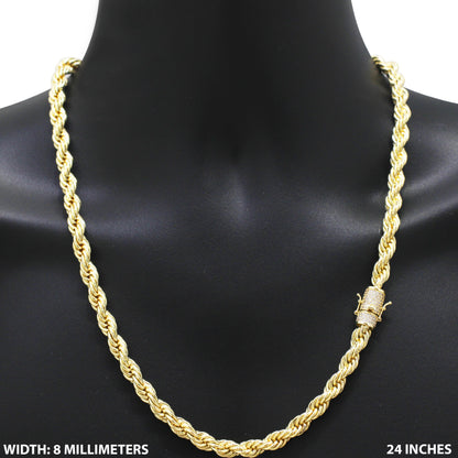 8mm Rope Chain 24"