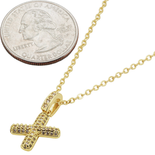 Bubble Initial Letter X Pendant Necklace 18"+2"