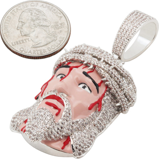 Enamel Bleeding Jesus Piece Pendant L