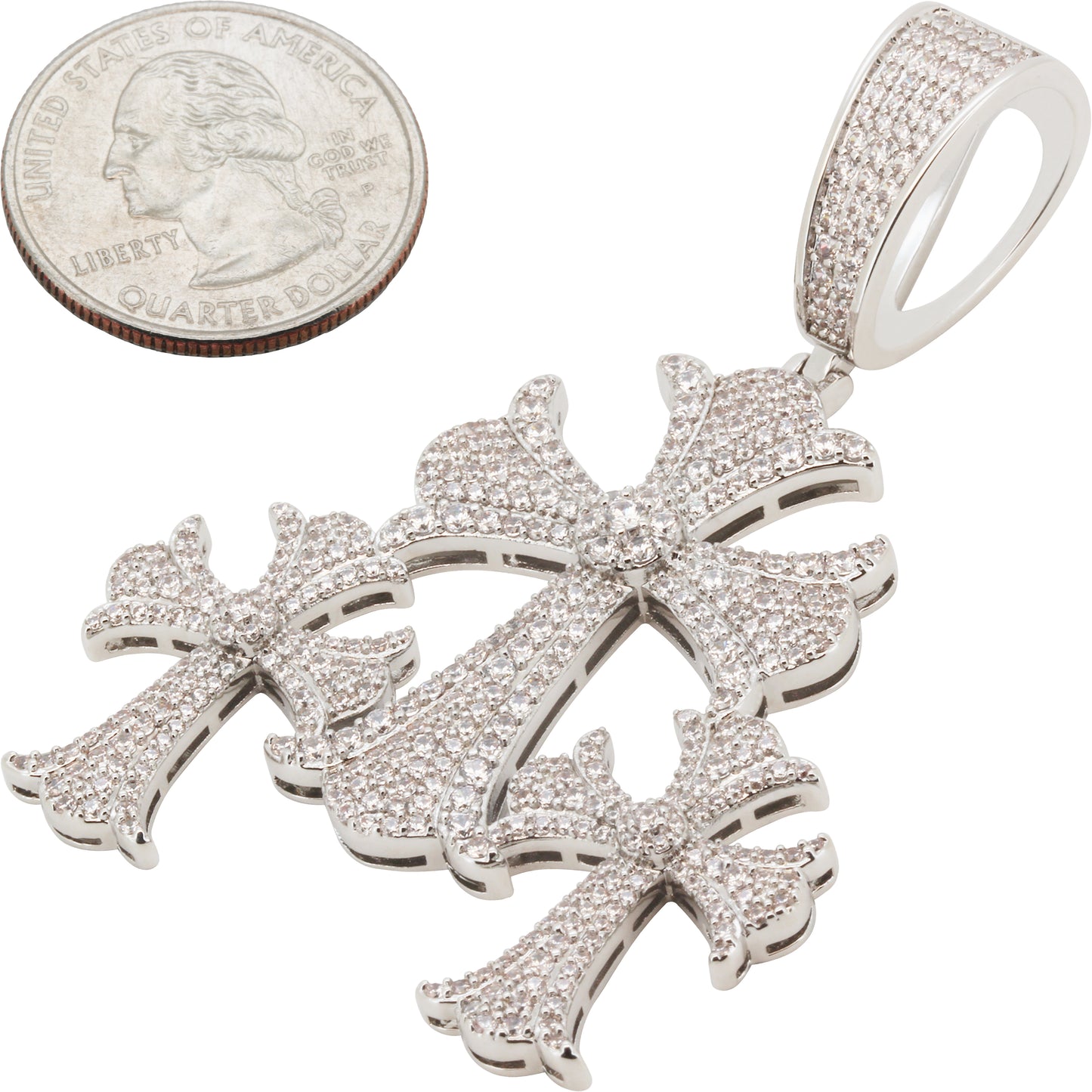 Flared Triple Cross Pendant