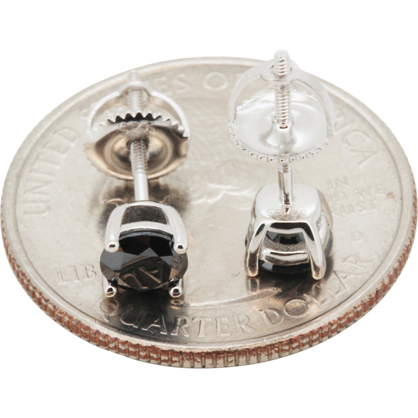 5mm 1ctw Moissanite Onyx Solitaire Studs