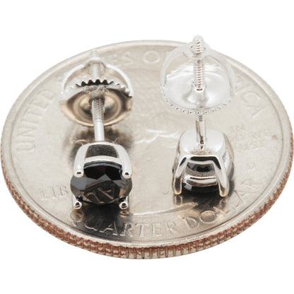 5mm 1ctw Moissanite Onyx Solitaire Studs