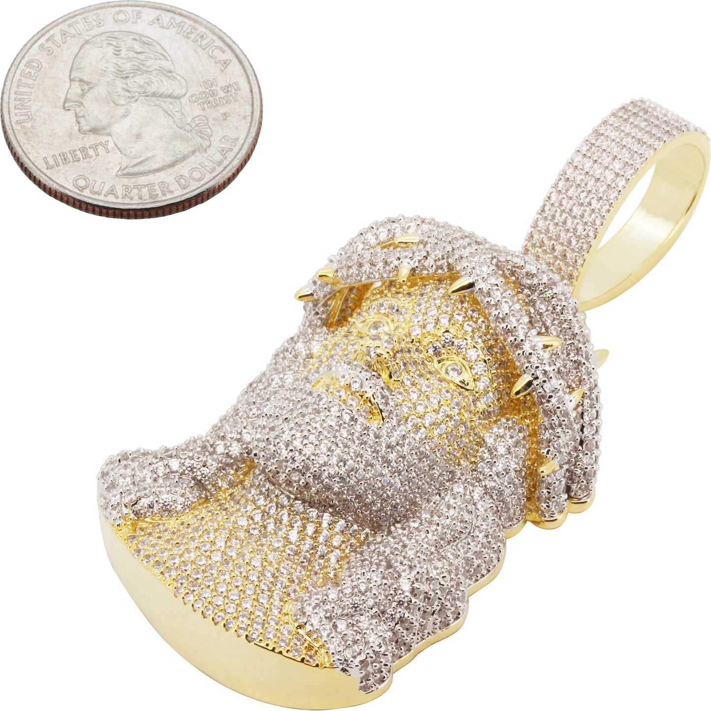 Two-Tone Jesus Piece Pendant M
