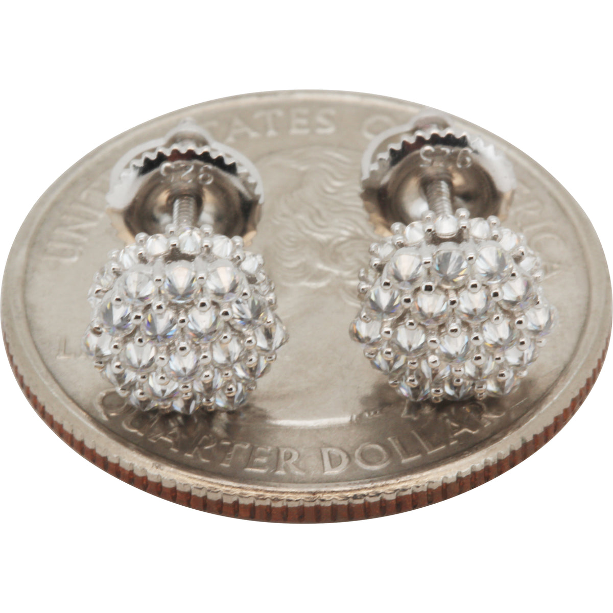 Moissanite Reverse Set 7mm Hexagon Cluster Studs
