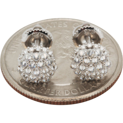 Moissanite Reverse Set 7mm Hexagon Cluster Studs