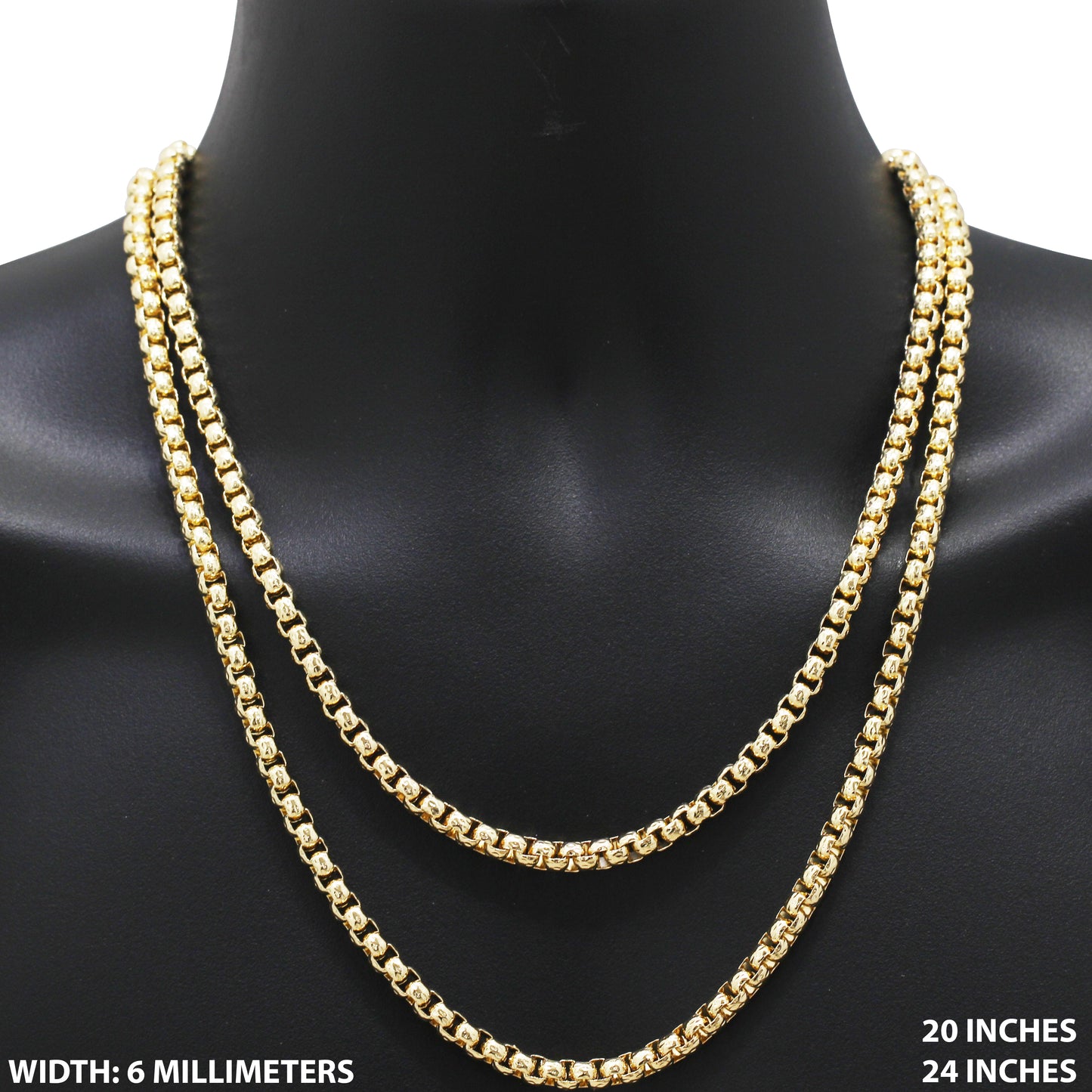 6mm Box Chain 24"