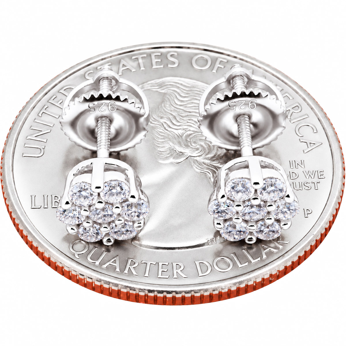 Moissanite 6mm Honeycomb Cluster Studs