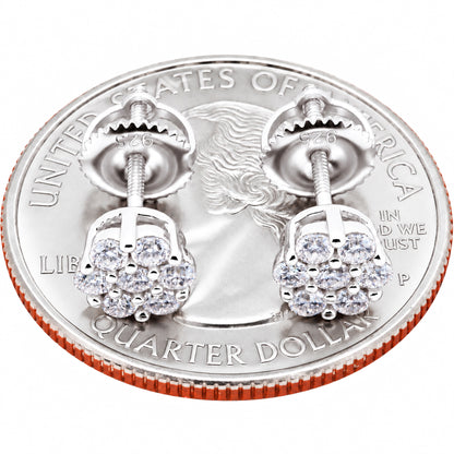 Moissanite 6mm Honeycomb Cluster Studs