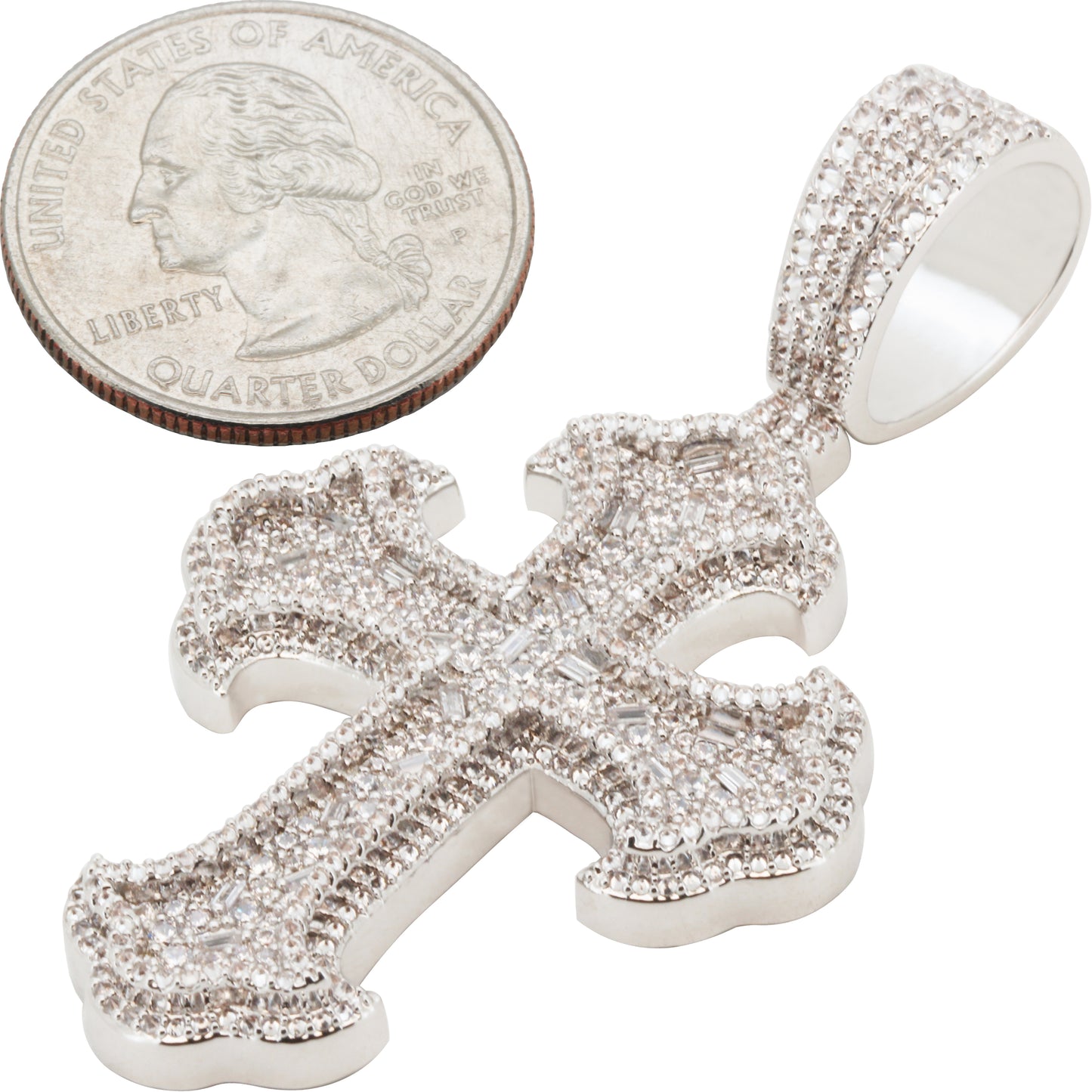 Cluster Flared Cross Pendant