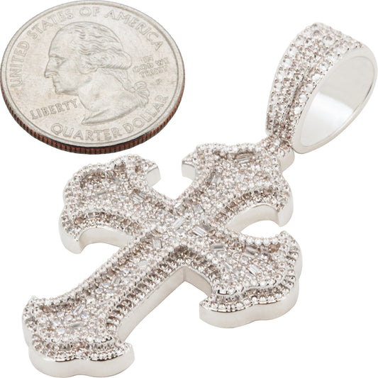 Cluster Flared Cross Pendant