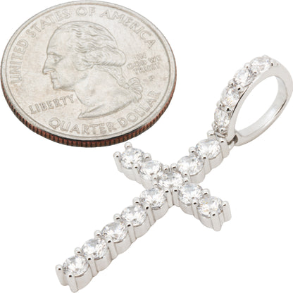 3mm Tennis Cross Pendant