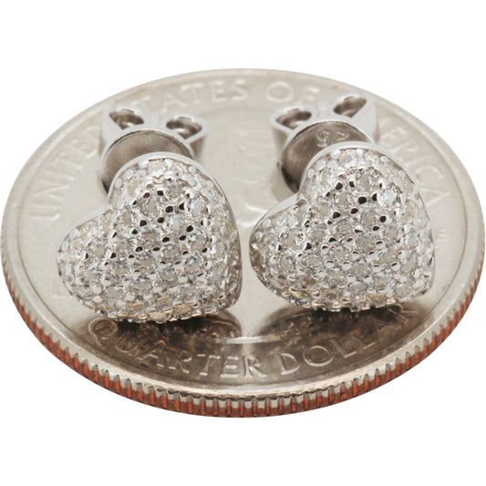 10mm Moissanite Puffy Heart Studs