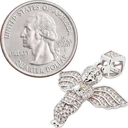Moissanite Pavé Praying Angel Pendant