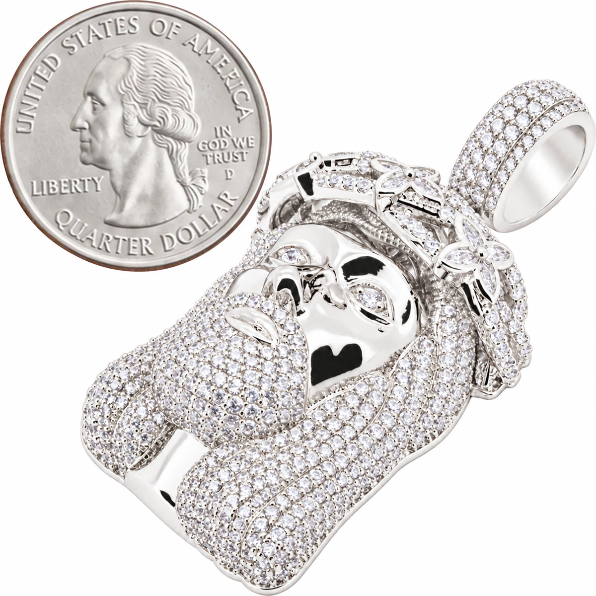 Marquise Crown Jesus Piece Pendant