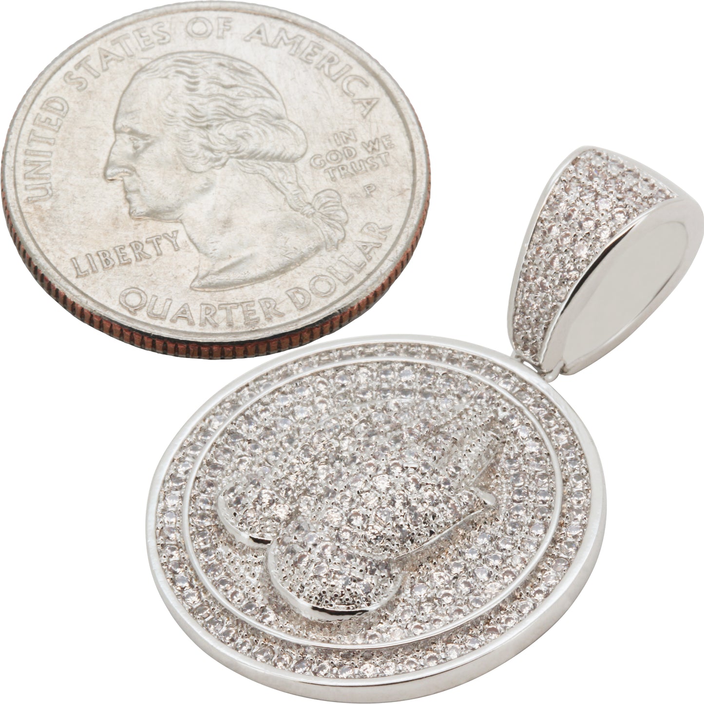 Praying Folded Hands Circle Pendant