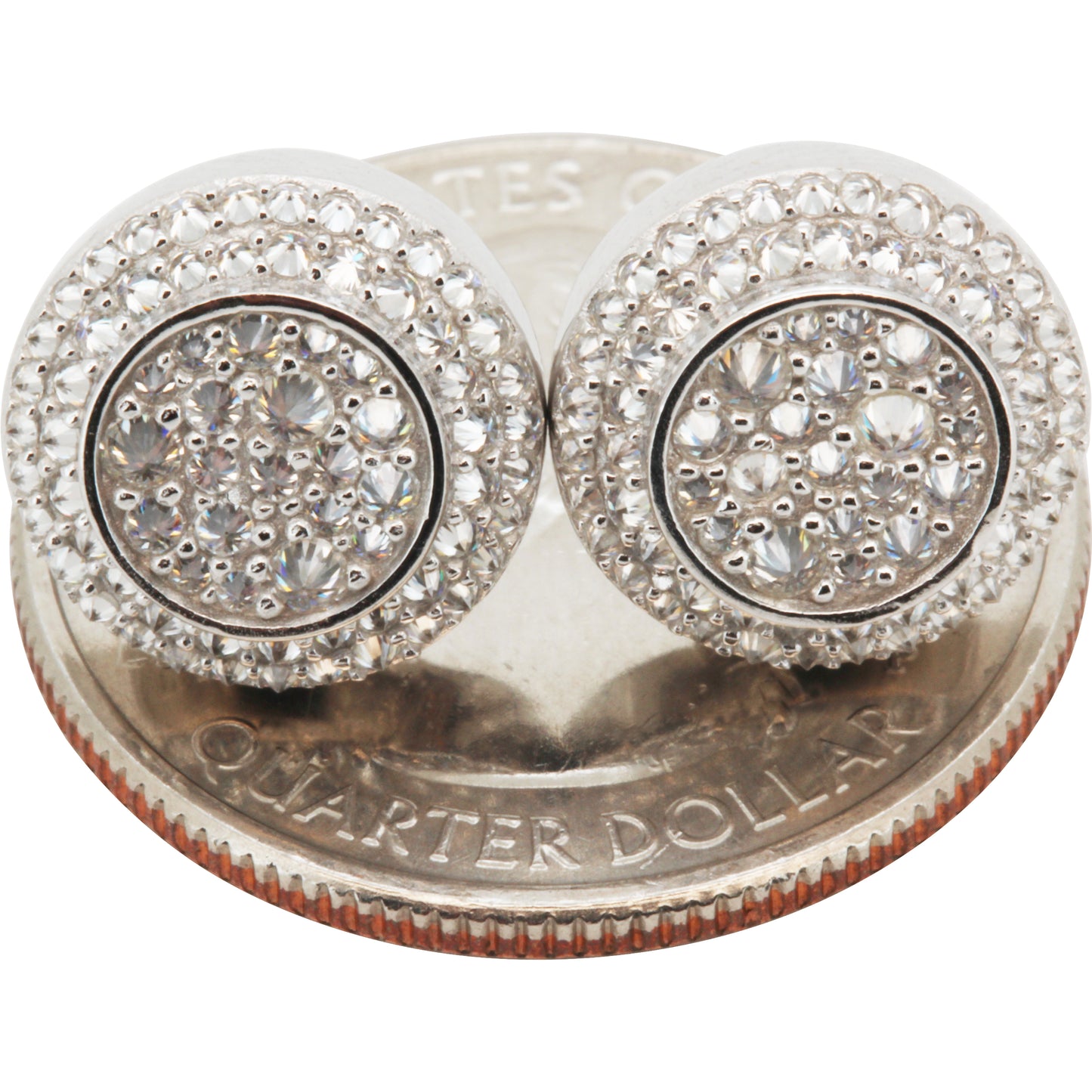 Moissanite 12mm Reverse Set Circle Studs