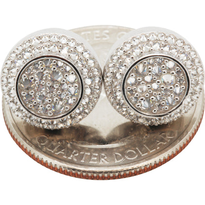 Moissanite 12mm Reverse Set Circle Studs