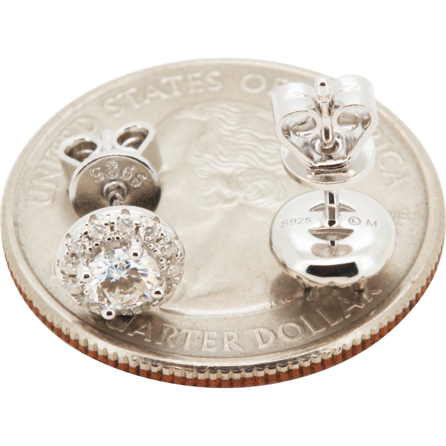 7mm 0.79ctw Moissanite Circle Halo Studs