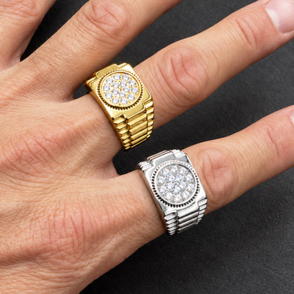 Pavé Cluster Signet Ring Size 8