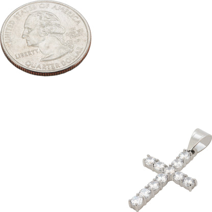 3mm Tennis Cross Pendant