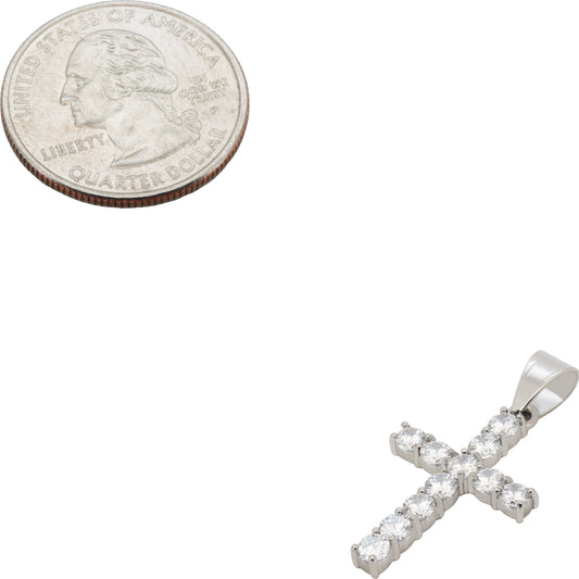3mm Tennis Cross Pendant