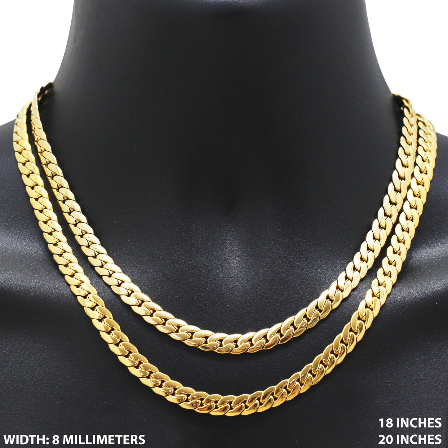8mm Miami Cuban Link Chain 20"