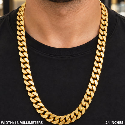 13mm Square Cut Cuban Link Chain 24"