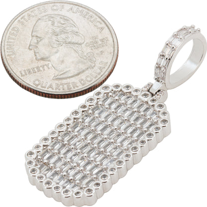 Baguette Dog Tag Pendant