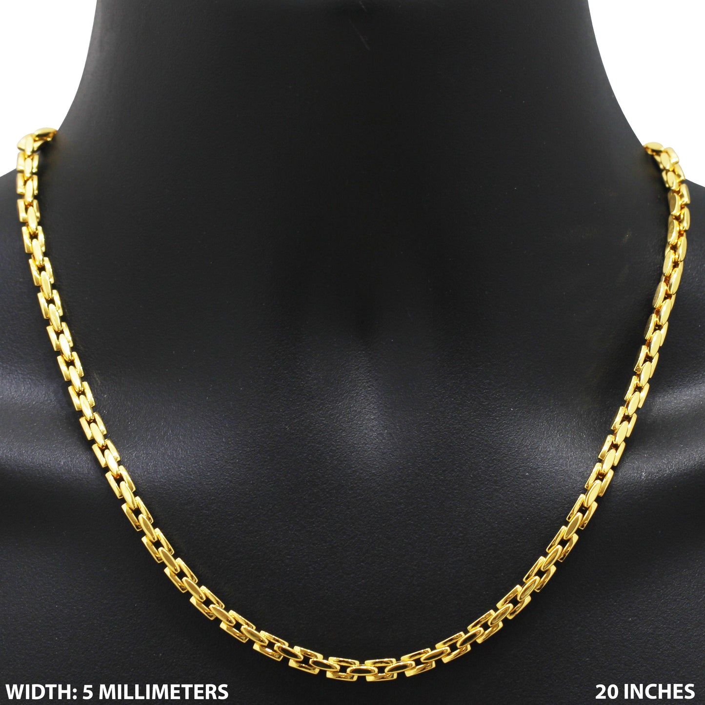 5mm Interlocked Bone Link Chain 20"