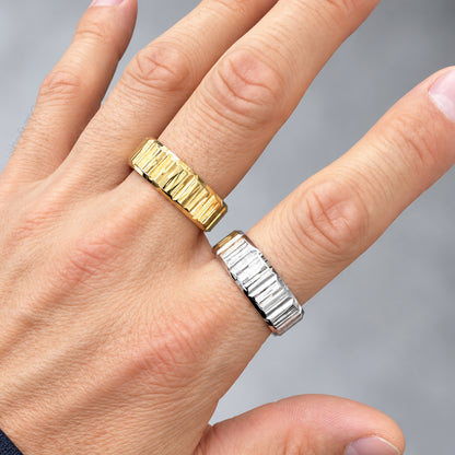 8mm Faceted Band Ring Size 10