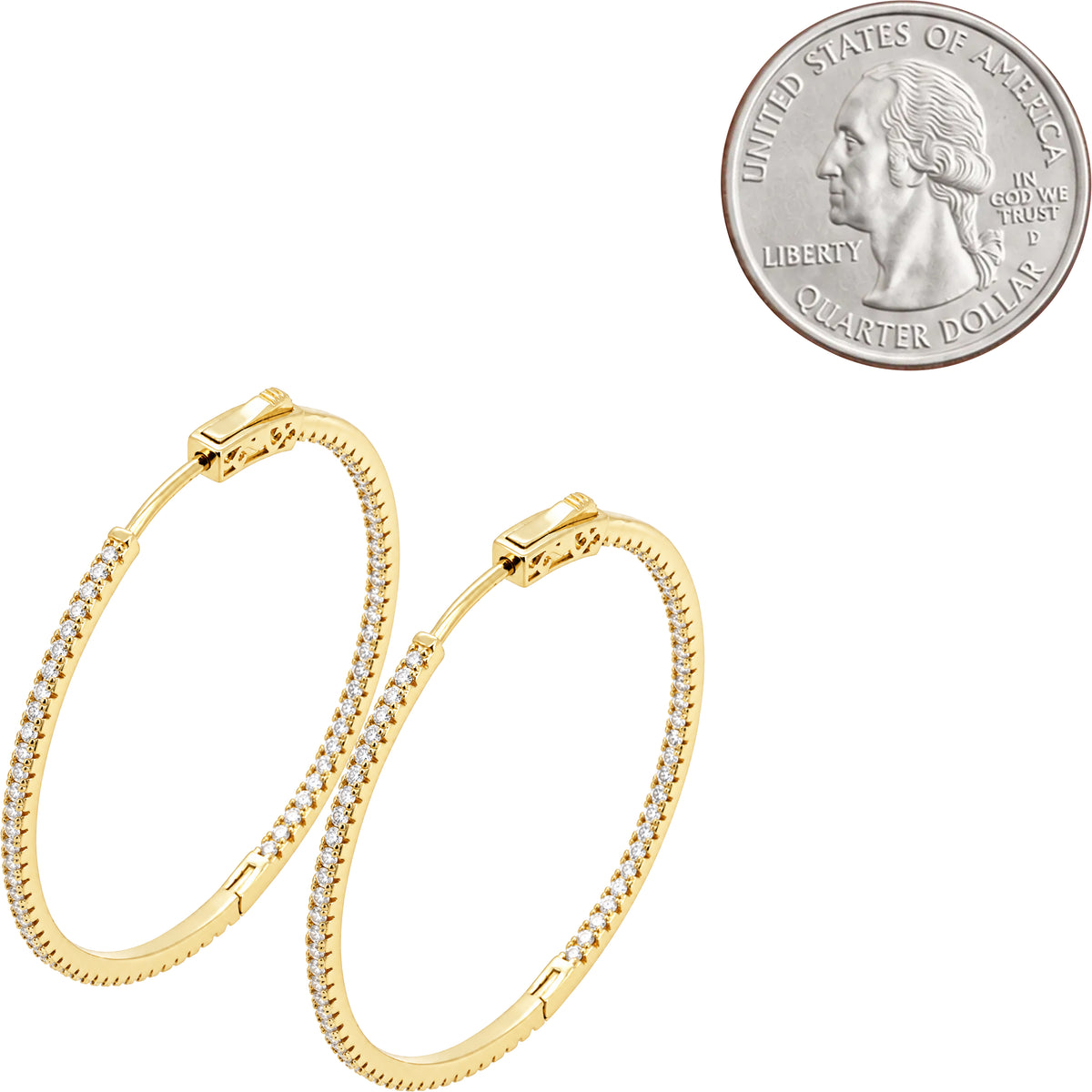 1.5mm x 40 mm Pavé Hoops
